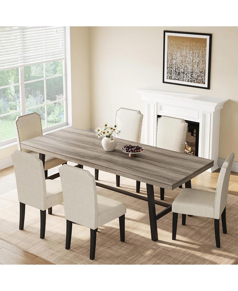 gaomon Industrial 86.61" Long Kitchen Dining Table for Dinner, Kitchen, Dining Room