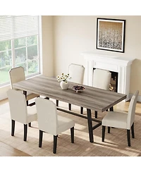 gaomon Industrial 86.61" Long Kitchen Dining Table for Dinner, Kitchen, Dining Room
