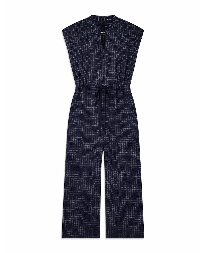 Whistles Women's Grid Print Sleeveless Jumpsuit