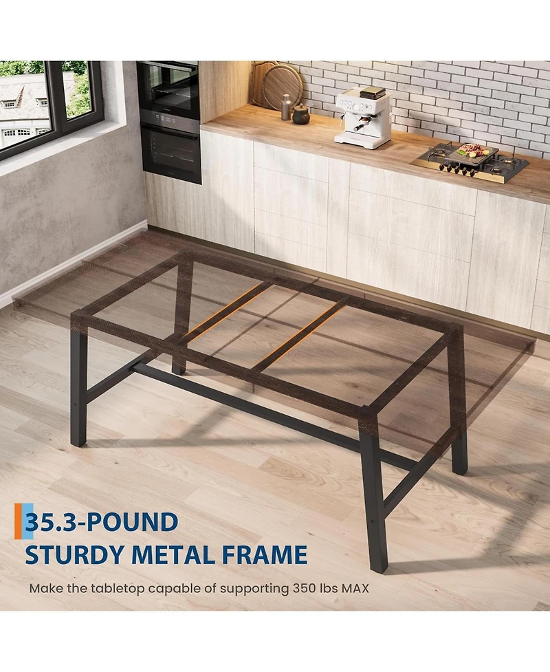 gaomon 78.7" Industrial Kitchen Dining Table for 6-8 People Dinner, Kitchen, Dining Room