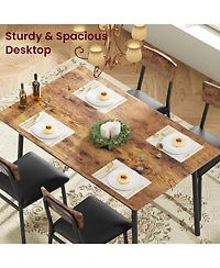 gaomon Kitchen Dining Table Set for 4 with 4 Upholstered Chairs for Dining, Kitchen Room, Apartment