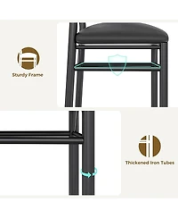 homfan 5-Piece Round Dining Set for 4 Sturdy Wooden Table and 4 Upholstered Chairs, Space-Saving Design for Apartments and Small Dining Rooms