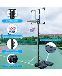 Zeny Portable Basketball Hoop Stand with Wheels for Kids Youth Adjustable Height 5.4ft - 7ft Use for Indoor Outdoor Basketball Goals Play Set