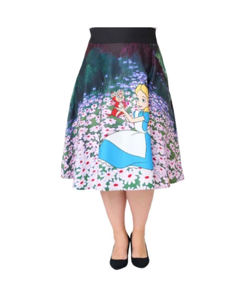 Unique Vintage Plus Retro Style High Waist Vivien Swing Skirt
