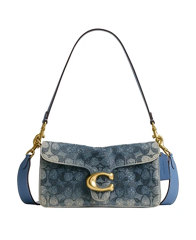 Coach Tabby Crystal Signature Small Shoulder Handbag