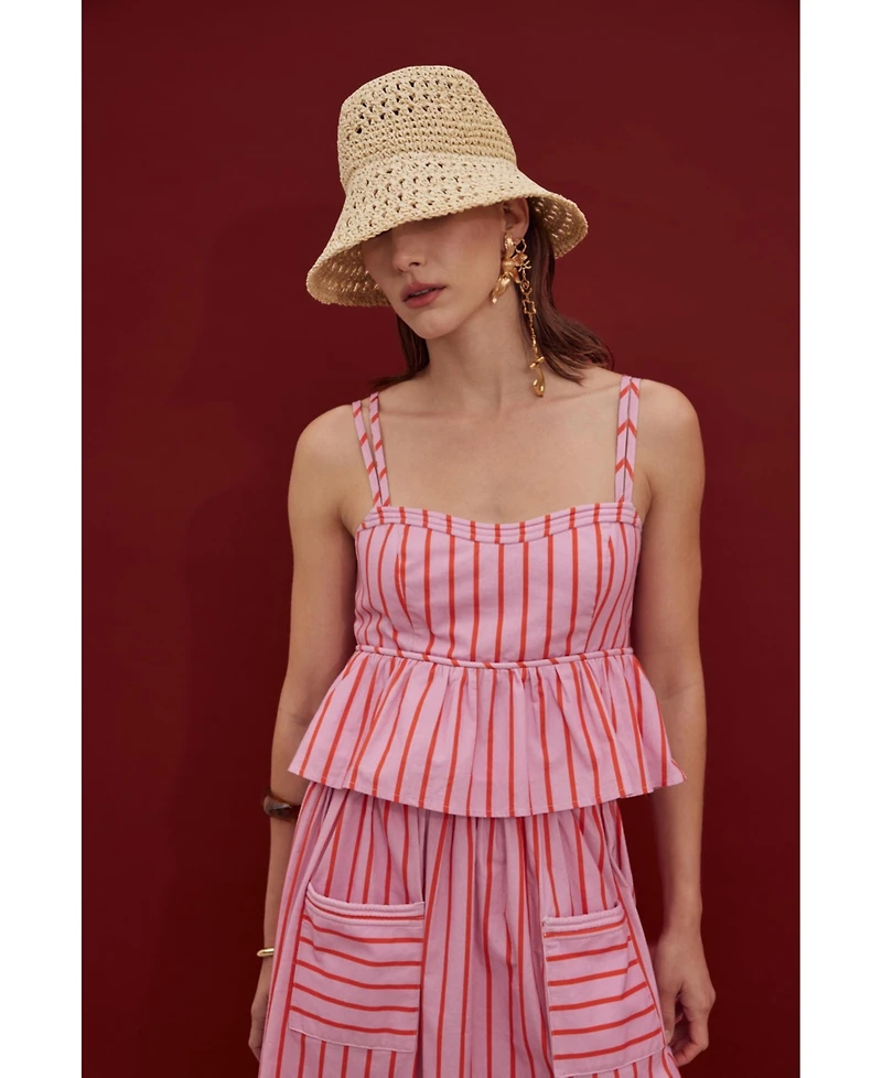 English Factory Women's Striped Sleeveless Top