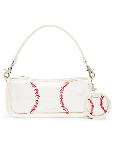 Betsey Johnson Stadium Baseball Stitch Small Shoulder Handbag