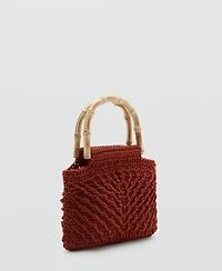 Mango Women's Bamboo Handle Handbag