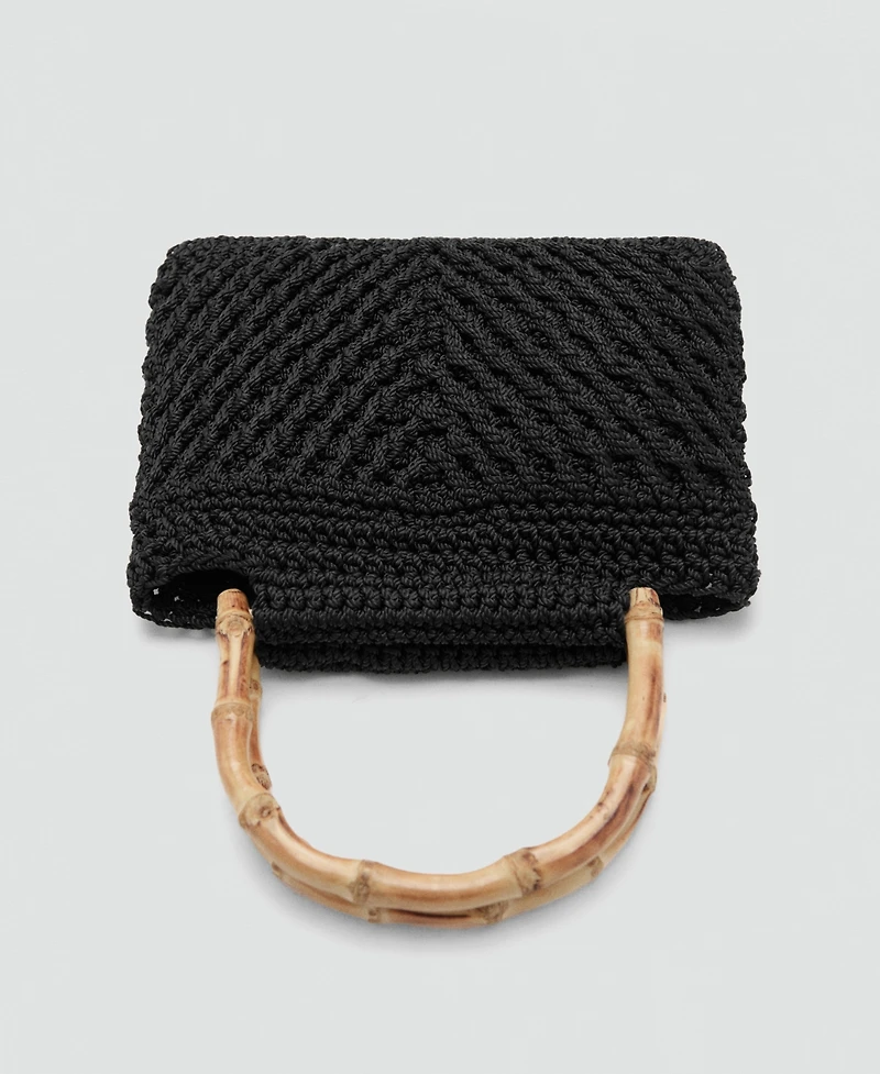 Mango Women's Bamboo Handle Handbag