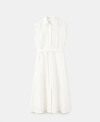 Mango Women's Bow Linen Shirt Dress