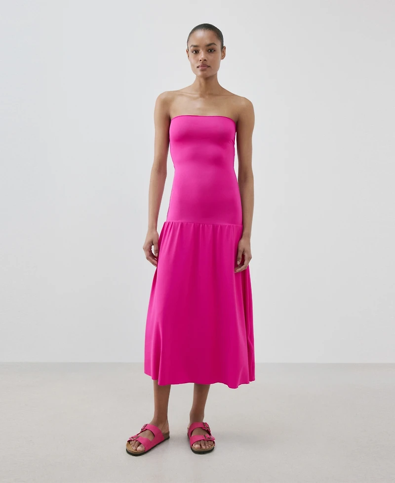 Mango Women's Strapless Midi-Dress