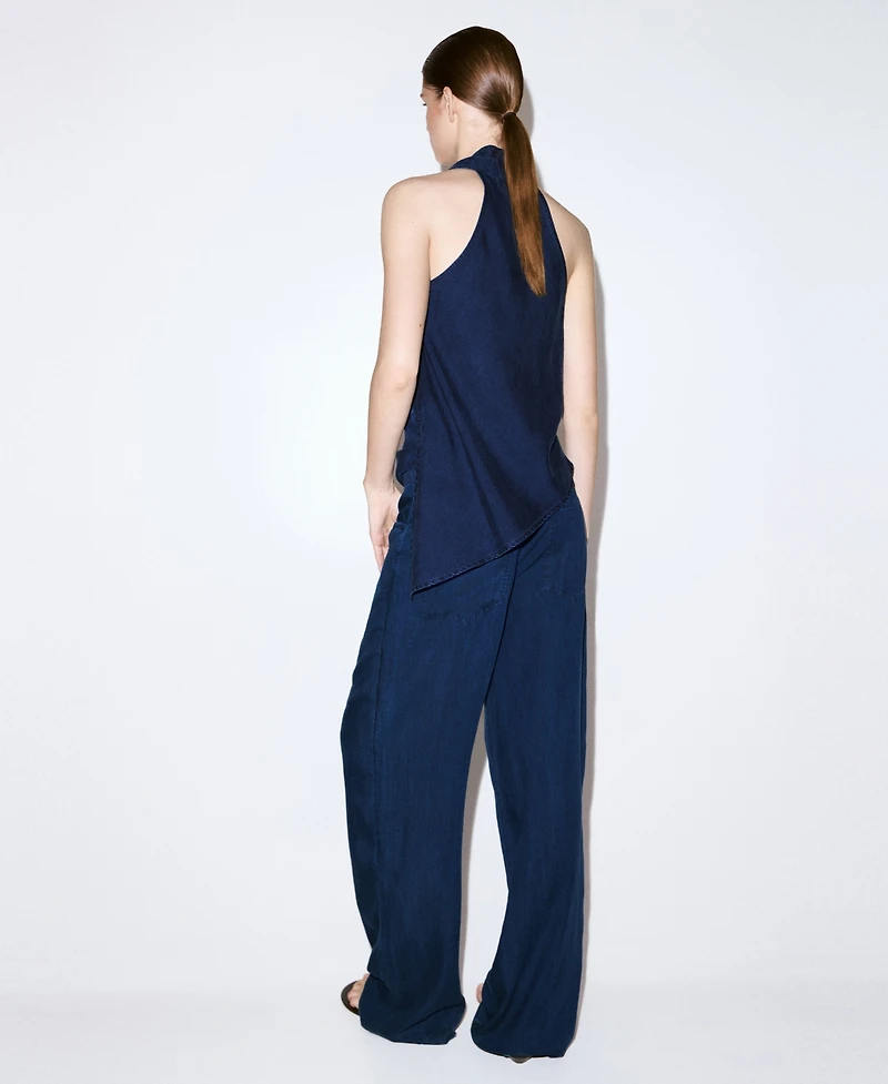Mango Women's Bow And Belt Denim Jeans