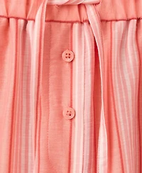 Mango Women's Straight Striped Linen-Lyocell-Blend Pants
