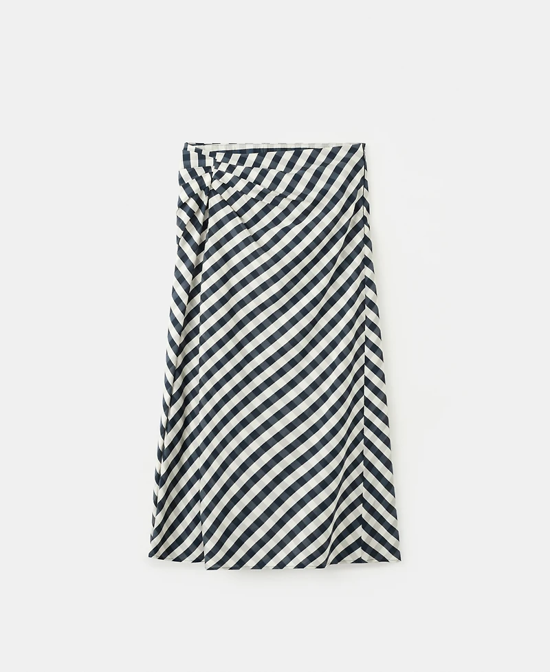Mango Women's Gingham Midi Skirt