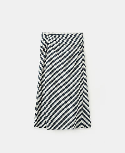Mango Women's Gingham Midi Skirt