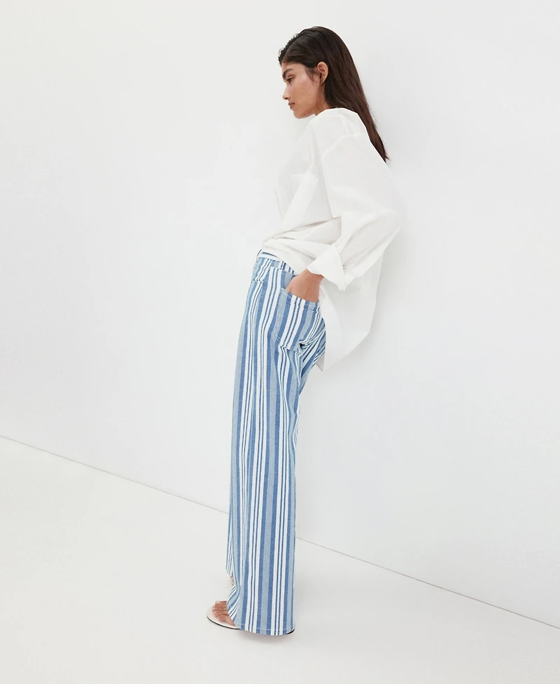 Mango Women's Straight Striped Jeans