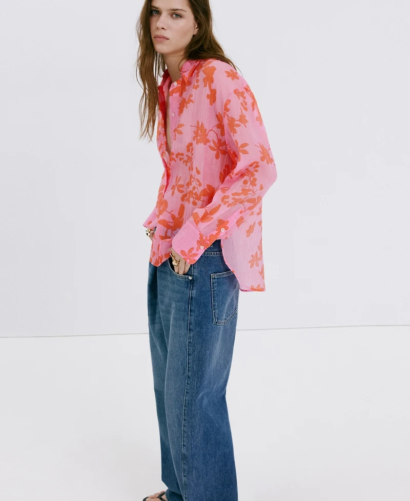 Mango Women's Floral-Printed Lyocell Shirt