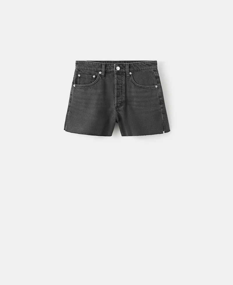 Mango Women's Frayed Hem Denim Shorts