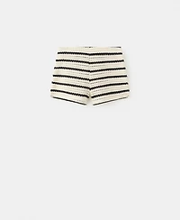 Mango Women's Striped Crochet Shorts