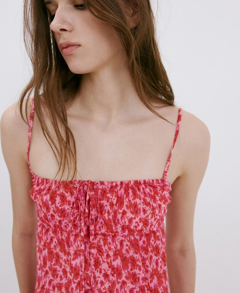 Mango Women's Floral-Print Pleated Dress