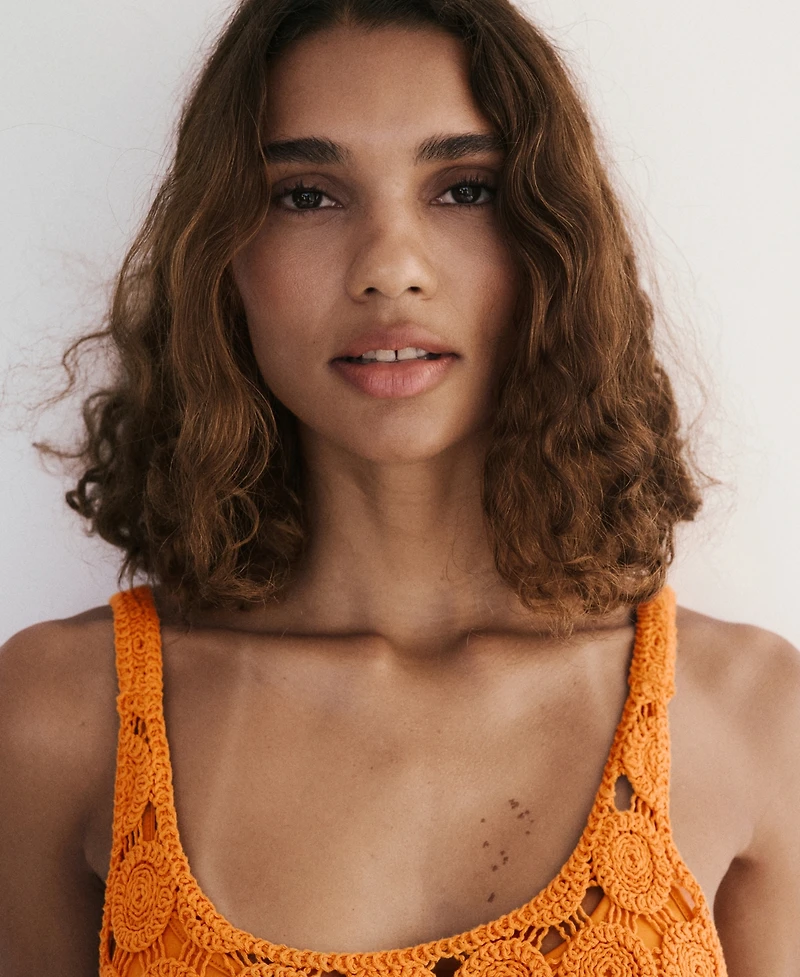 Mango Women's Crochet Short Dress