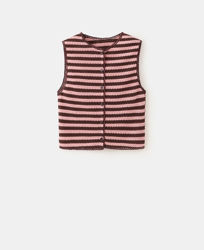Mango Women's Striped Knit Top