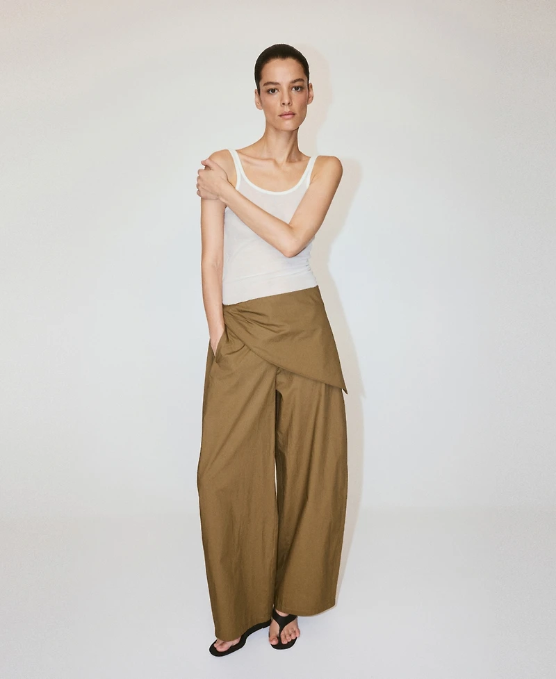 Mango Women's Straight Leg Scarf Pants