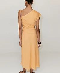 Mango Women's Asymmetrical Bow Detail Dress