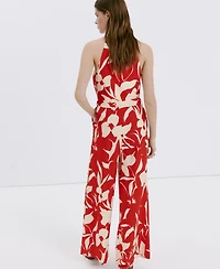 Mango Women's Belted Floral-Printed Jumpsuit