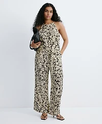 Mango Women's Belted Floral-Printed Jumpsuit