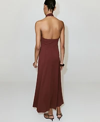 Mango Women's Halter-Neck Knitted Dress