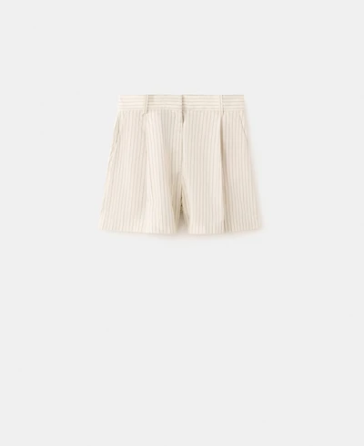 Mango Women's Pinstripe Pleated Bermuda Shorts