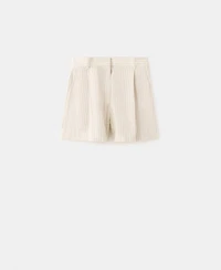 Mango Women's Pinstripe Pleated Bermuda Shorts