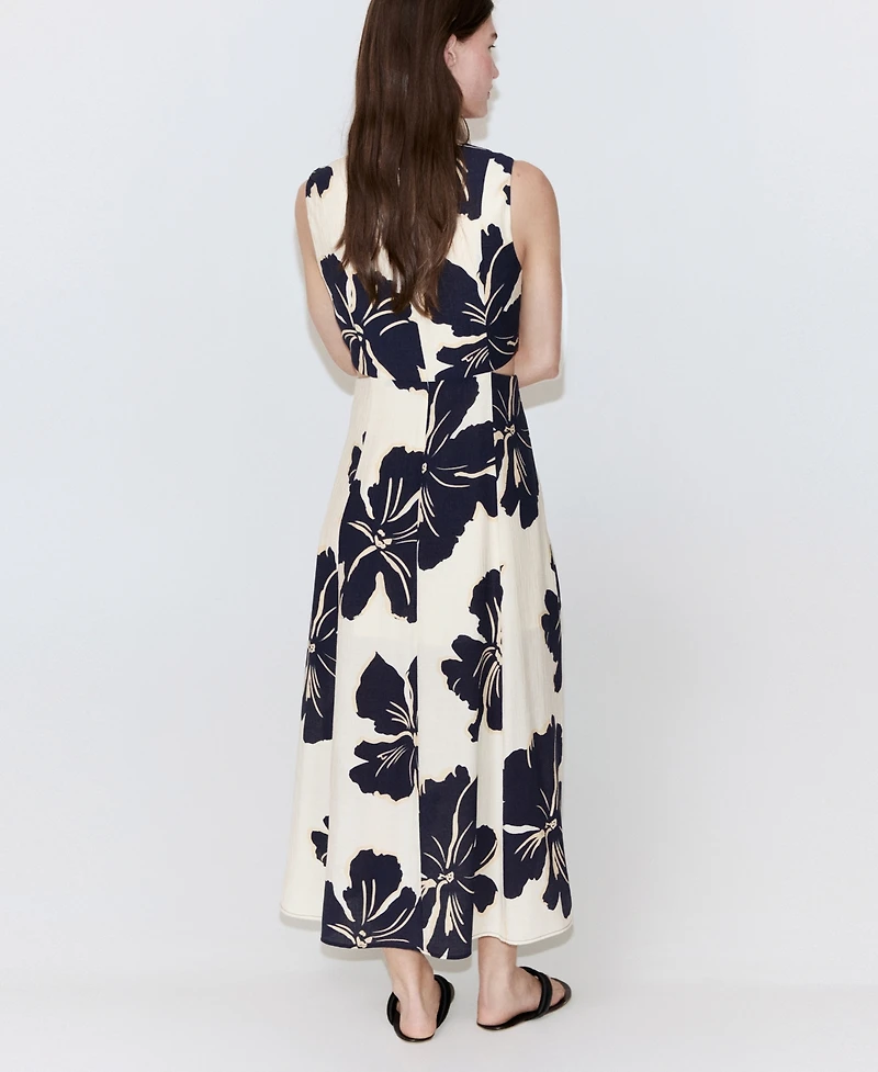 Mango Women's Cutouts Floral-Printed Dress