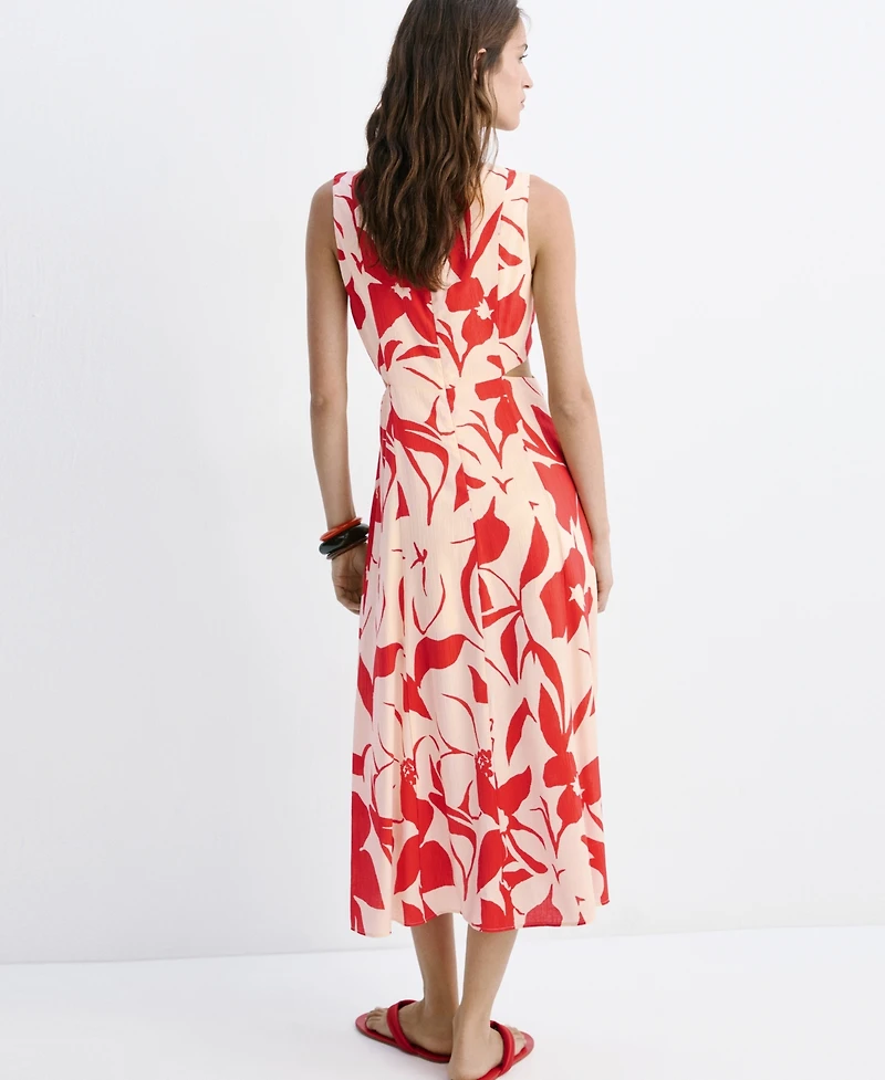 Mango Women's Cutouts Floral-Printed Dress