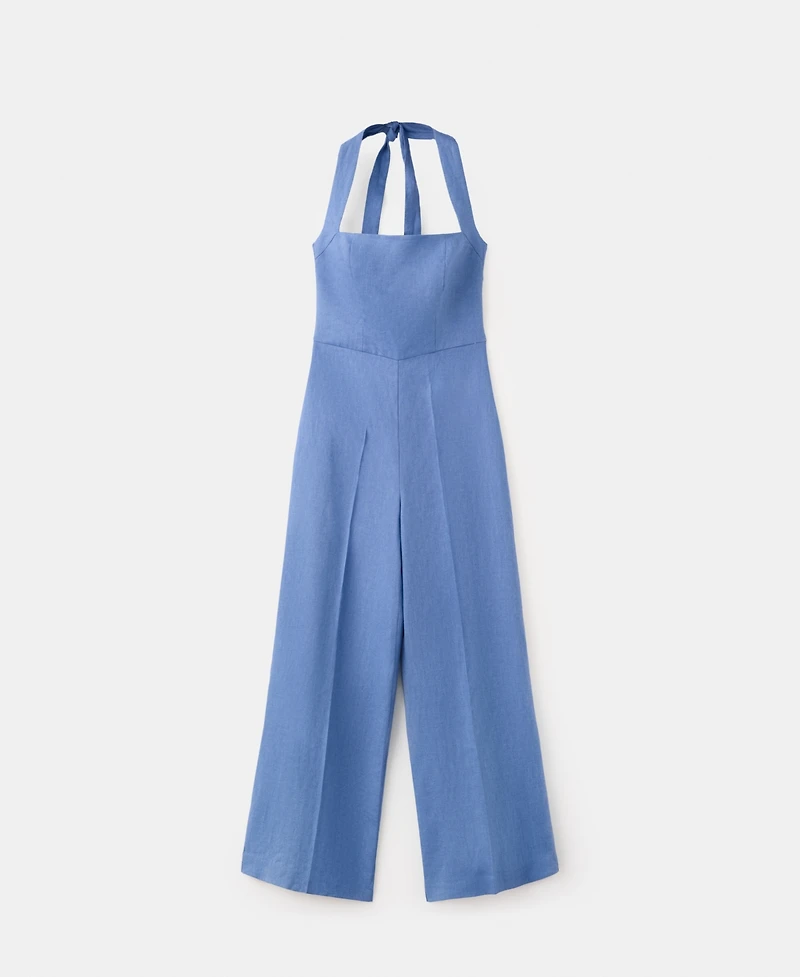 Mango Women's Linen Halter Jumpsuit