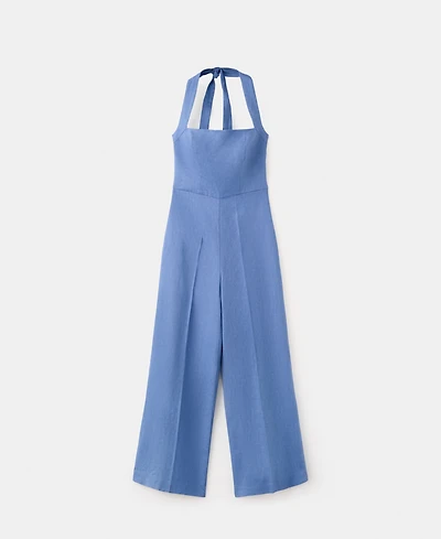 Mango Women's Linen Halter Jumpsuit