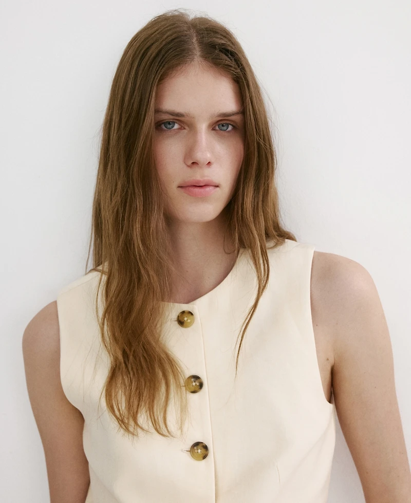 Mango Women's Buttons And Pockets Vest
