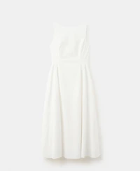 Mango Women's Boat-Neck Ruched Dress