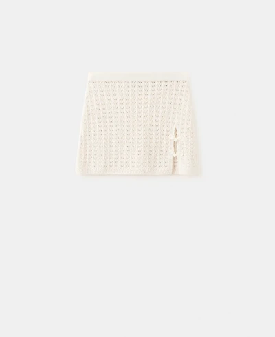 Mango Women's Short Crocheted Cotton Skirt