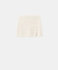 Mango Women's Short Crocheted Cotton Skirt