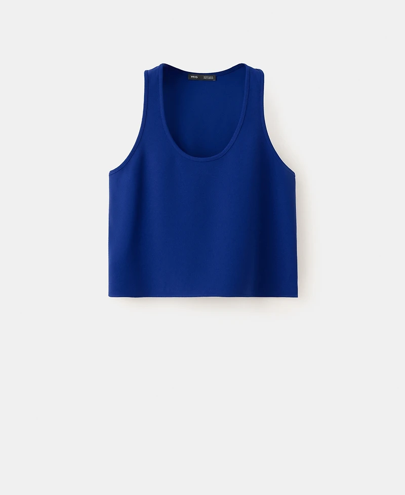 Mango Women's Round Neckline Crop Top