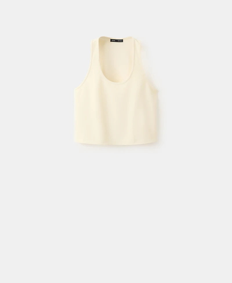 Mango Women's Round Neckline Crop Top