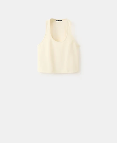 Mango Women's Round Neckline Crop Top