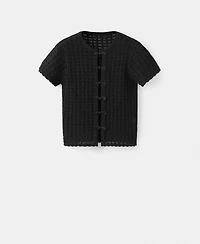 Mango Women's Toggles Openwork Knit Cardigan