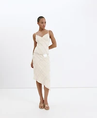 Mango Women's Asymmetrical Lace Dress