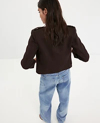 Mango Women's Buttons Linen Jacket