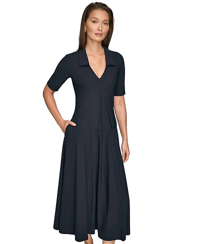 Donna Karan Weekend Women's Elbow-Sleeve Polo Dress