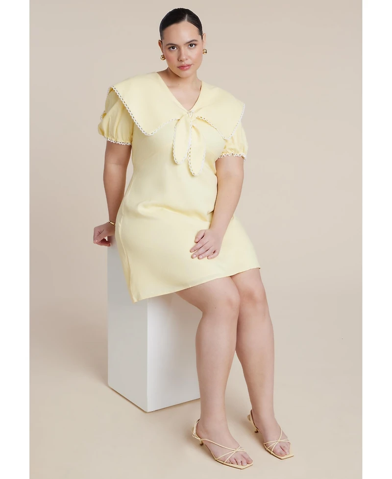 Eloquii Women's Plus Sailor Collar Mini Dress