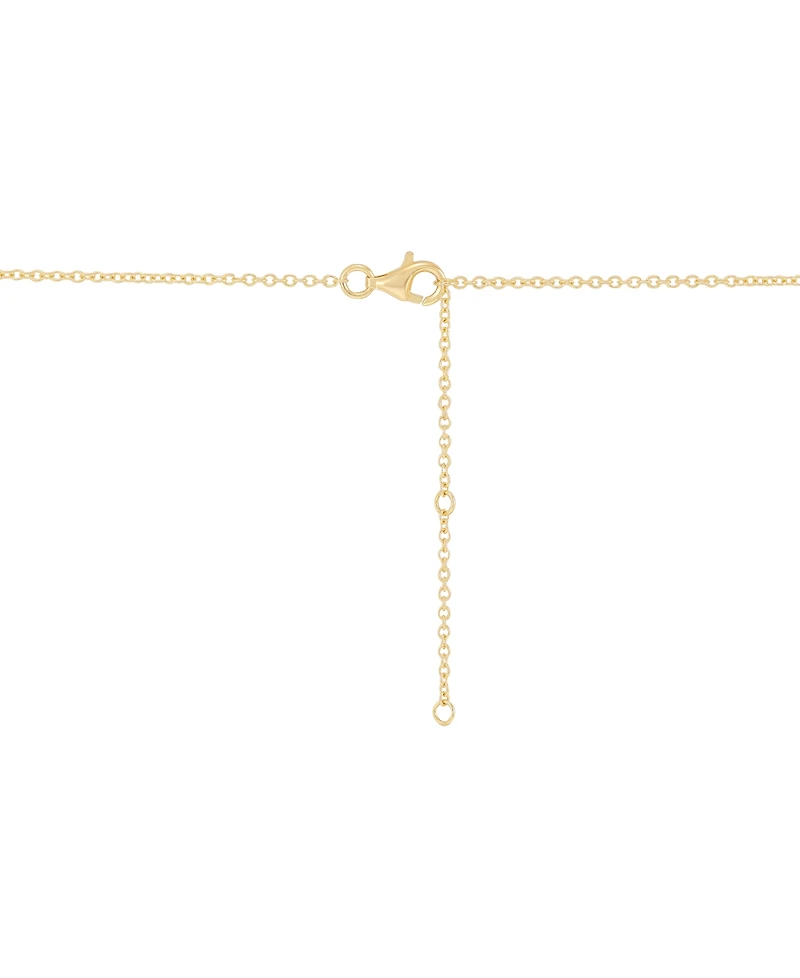 Macy's Lab-Grown Sapphire (1-3/4 ct. t.w.) & White Sapphire (3/8 ct. t.w.) Pendant Necklace in 14k Yellow Gold-Plated Sterling Silver
